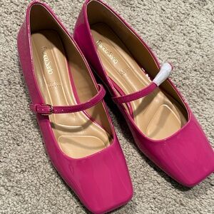 Franco Sarto Bright Fuchsia Patent Mary Jane Flats